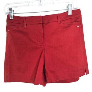 White House Black Market Burgundy Red Flat Front Shorty Shorts